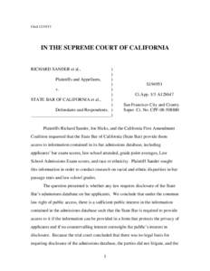 Filed[removed]IN THE SUPREME COURT OF CALIFORNIA RICHARD SANDER et al.,