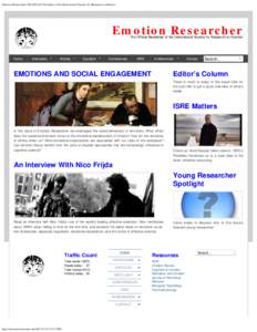 Emotion Researcher | The Official Newsletter of the International Society for Research on Emotion  Emotion Researcher The Official Newsletter of the International Society for Research on Emotion