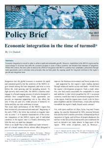 Policy Brief  May 2015 PBEconomic integration in the time of turmoil*