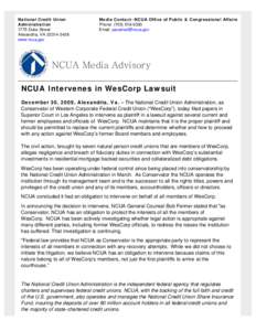 NCUA Intervenes in WesCorp Lawsuit