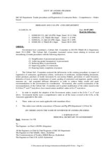 GOVT OF ANDHRA PRADESH ABSTRACT I&CAD Department- Tender procedures and Registration of contractors Rules – Comprehensive – Orders Issued. ,,,,,,,,,,,,,,,,,,,,,,,,,,,,,,,,,,,,,,,,,,,,,,,,,,,,,,,,,,,,,,,,,,,,,,,,,,,,,