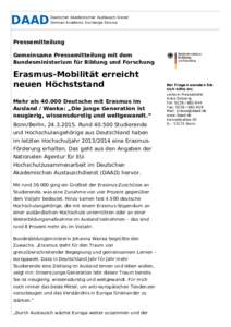 DAAD  Deutscher Akademischer Austausch Dienst German Academic Exchange Service  Pressemitteilung