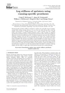J. R. Soc. Interface, 1975–1982 doi:rsifPublished online 15 February 2012 Leg stiffness of sprinters using running-speciﬁc prostheses