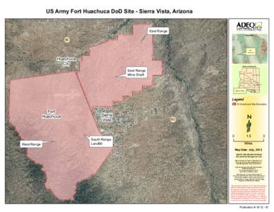 US Army Fort Huachuca DoD Site - Sierra Vista, Arizona East Range Area Map  90