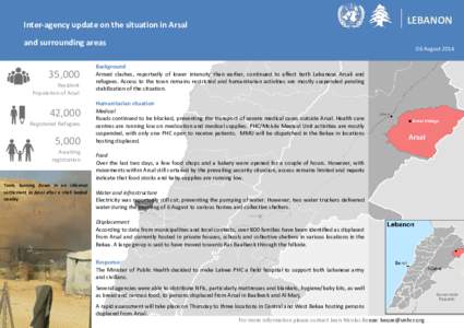 Inter-agency update on the situation in Arsal and surrounding areas 35,000 Resident Population of Arsal