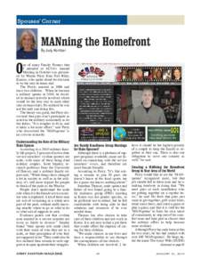 Spouses’ Corner  MANning the Homefront By Judy Konitzer  O