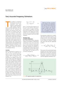 [dsp TIPS & TRICKS]  Eric Jacobsen and Peter Kootsookos  Fast, Accurate Frequency Estimators