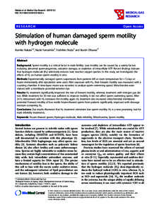 Stimulation of human damaged sperm motility with hydrogen molecule