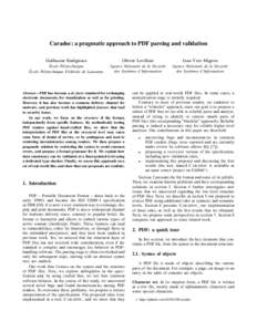 Caradoc: a pragmatic approach to PDF parsing and validation Guillaume Endignoux Olivier Levillain  Jean-Yves Migeon