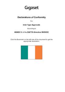 Declarations of Conformity For Irish Type Approvals According to