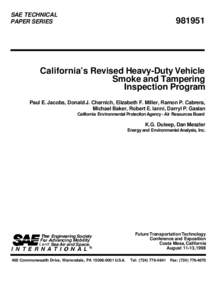 Consumer Information: [removed]SAE[removed]California's Revised Heavy-Duty Vehicle Smoke and Tampering Inspection Program