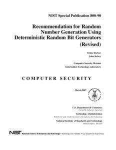 NIST Special Publication[removed]Recommendation for Random