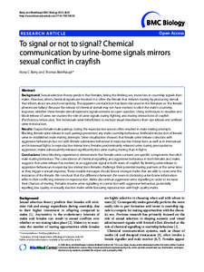 To signal or not to signal? Chemical communication by urine-borne signals mirrors sexual conflict in crayfish