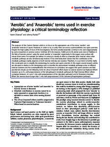 ŁAerobicŁ and ŁAnaerobicŁ terms used in exercise physiology: a critical terminology reflection