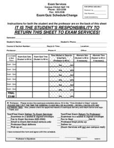 **********TO BE FILLED OUT BY STUDENT FOR EACH CLASS**********
