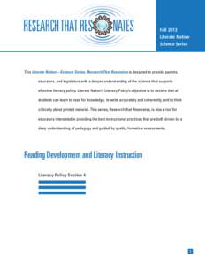 RESEARCH THAT RES  NATES Fall 2013 Literate Nation