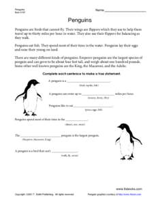 Name ________________________  Penguins Item[removed]Penguins