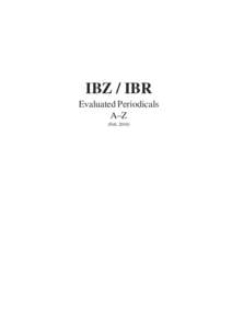 IBZ / IBR Evaluated Periodicals A–Z (Feb. 2010)  A