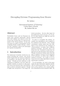 Decoupling Extreme Programming from Moores Ike Antkare International Institute of Technology United Slates of Earth 