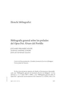 Bibliografía general sobre los prelados del Opus Dei Álvaro del Portillo