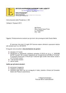 ISTITUTO DI ISTRUZIONE SUPERIORE “LUIGI LUZZATTI” www.istluzzatti.gov.it Mail:  - Pec:  TelFax