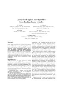 Analysis of typical speed profiles from floating heavy vehicles A. Pascale F. Deflorio∗