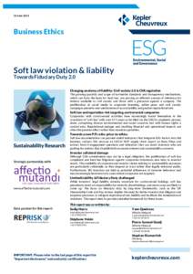 16 JuneBusiness Ethics Soft law violation & liability Towards Fiduciary Duty 2.0