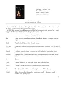 The Legend of the Dagger Prince T. A. Gallant Annals of Adamah, Codex I http://timotheospress.com  Annals of Adamah Indices