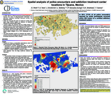 Spatial analysis of police encounters and addiction treatment center locations in Tijuana, Mexico D. 1,2 Werb ;