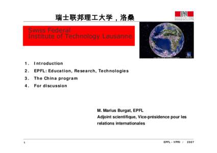 Développement des relations de l'EPFL en Chine - 24 mai[removed]Assemblée générale de la Section romande de la Chambre de commerce Suisse-Chine