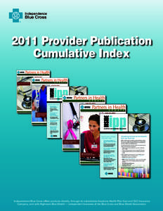 2011 Provider Publication Cumulative Index
