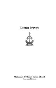 Lenten Prayers  Malankara Orthodox Syrian Church American Dioceses  2
