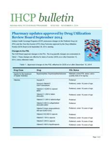 IHCP bulletin INDIANA HEALTH COVERAGE PROGRAMS BT201455  NOVEMBER 4, 2014