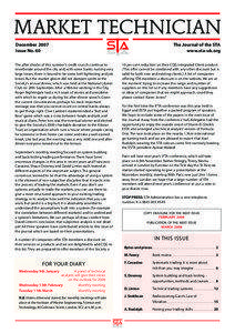 MARKET TECHNICIAN December 2007 Issue No. 60