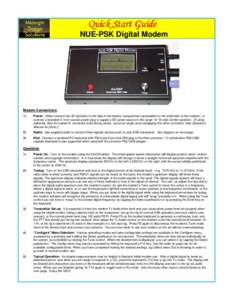 Quick Start Guide NUE-PSK Digital Modem Modem Connections 1)