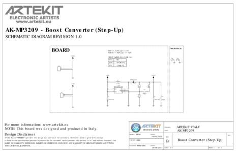 AK-MP3209 - Boost Converter (Step-Up) SCHEMATIC DIAGRAM REVISION 1.0 MECHANICAL BOARD