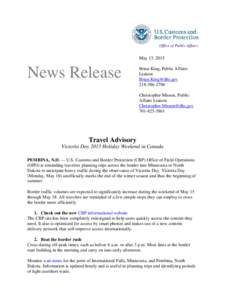 Office of Public Affairs  May 13, 2015 News Release