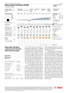 Page 1 of 7  Morningstar Global Fund Report | Print Date: 01 September, 2015 Robeco High Yield Bonds FH EUR LU0792910563