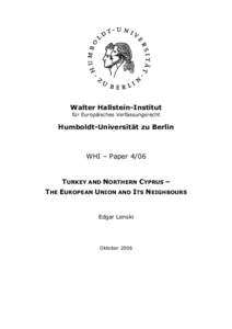 Walter Hallstein-Institut für Europäisches Verfassungsrecht Humboldt-Universität zu Berlin  WHI – Paper 4/06