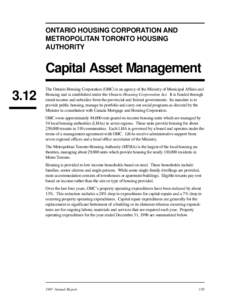 ONTARIO HOUSING CORPORATION AND METROPOLITAN TORONTO HOUSING AUTHORITY Capital Asset Management