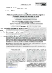 Violence against women and suicide in the context of migration - A review of the literature and a call for action