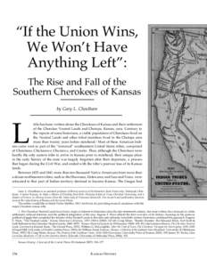 “If the Union Wins, We Won’t Have Anything Left”: The Rise and Fall of the Southern Cherokees of Kansas by Gary L. Cheatham