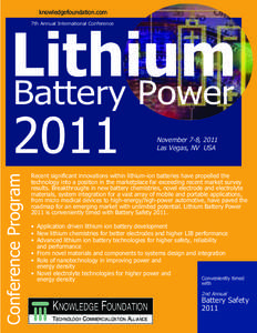 Lithium Battery Power knowledgefoundation.com 7th Annual International Conference
