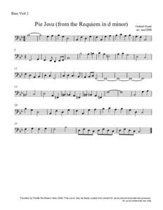 Bass Viol 2  Pie Jesu (from the Requiem in d minor)     
