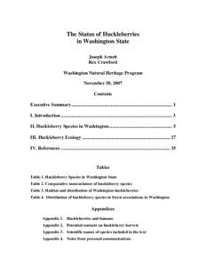 Washington State Huckleberry Status Report