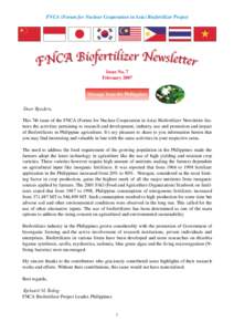 FNCA (Forum for Nuclear Cooperation in Asia) Biofertilizer Project  Issue No. 7 FebruaryMessage from the Philippines