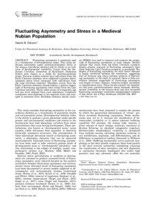 AMERICAN JOURNAL OF PHYSICAL ANTHROPOLOGY 132:520–[removed]Fluctuating Asymmetry and Stress in a Medieval
