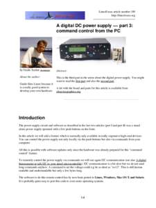 LinuxFocus article number 389 http://linuxfocus.org A digital DC power supply −− part 3: command control from the PC