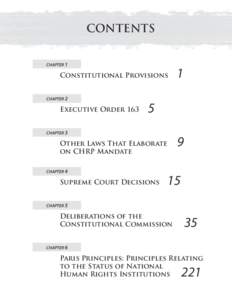 CONTENTS CHAPTER 1 Constitutional Provisions