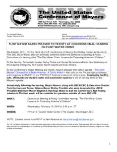 Flint /  Michigan / Karen Weaver / Flint water crisis / United States Conference of Mayors
